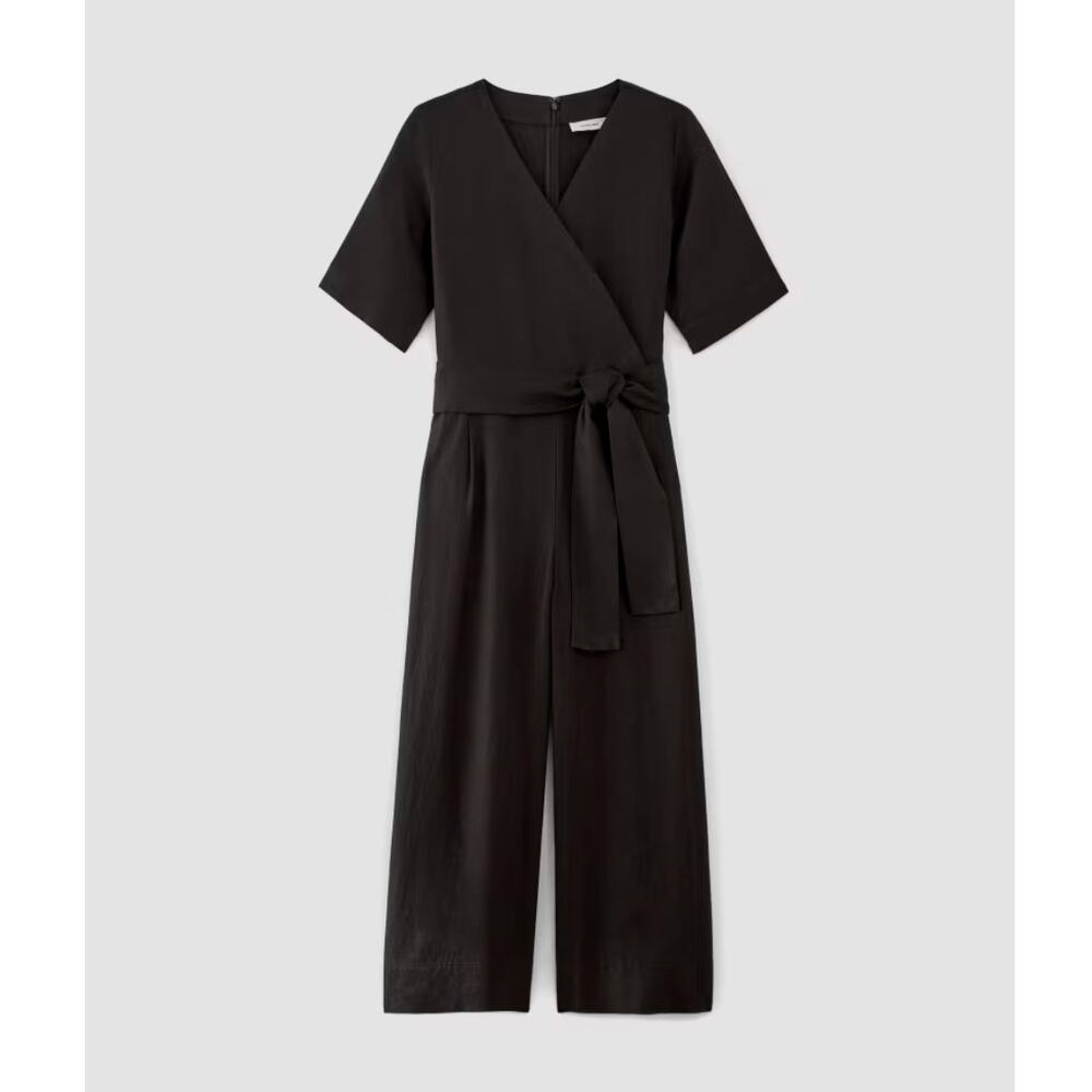 Everlane The Linen Cross-Front Jumpsuit Black Size 0 - Picture 11 of 11
